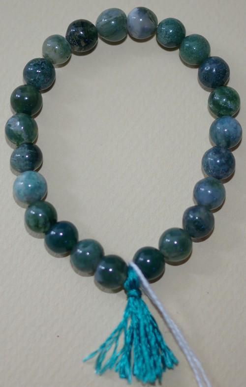 Bracelet Agate mousse verte - 17cm