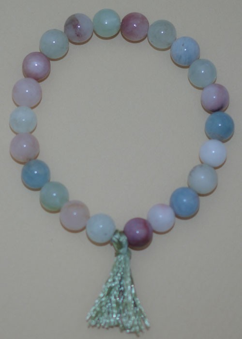 Bracelet Béryl et Morganite (Béryl rose) - 20cm
