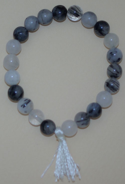 Bracelet Quartz à inclusions de Rutile noir - 17cm