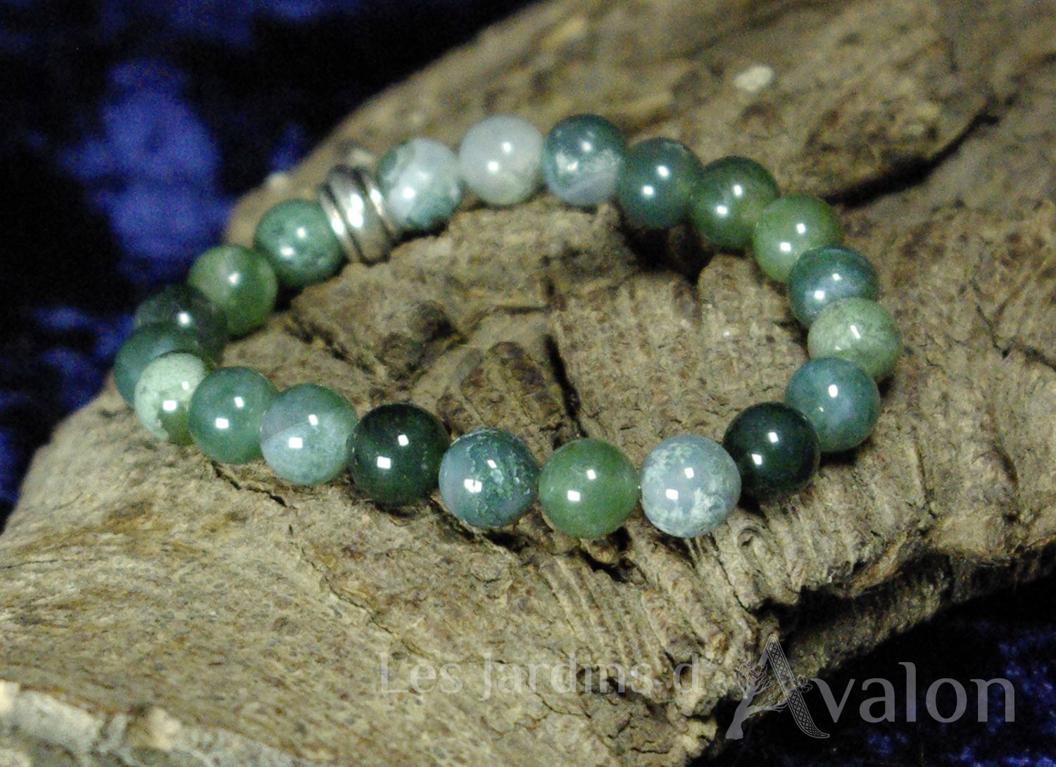 Bracelet Agate mousse verte