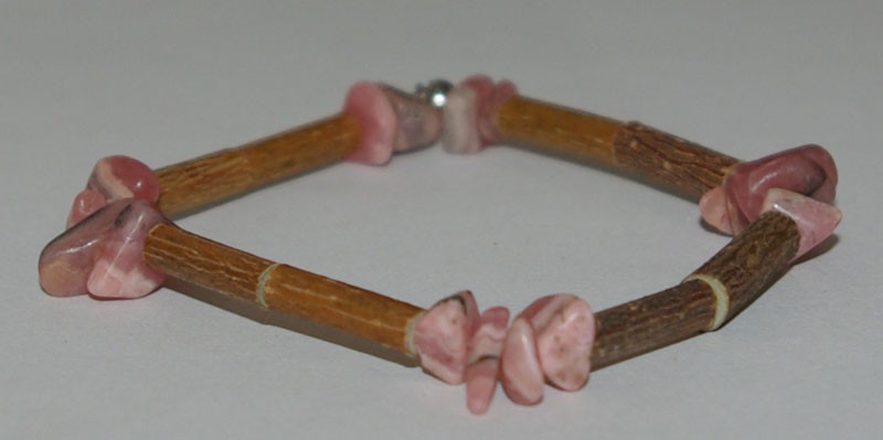 Bracelet de Noisetier et Rhodochrosite (baroque) - Taille Femme/Ado