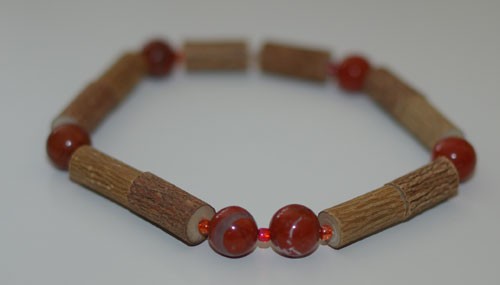 Bracelet de Noisetier et Jaspe rouge - Taille Homme