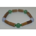 Bracelet de Noisetier et Aventurine / Calcédoine bleue - Taille Femme/Ado