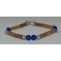 Bracelet de Noisetier et Lapis lazuli / Aigue-marine (baroque) - Taille Femme/Ado