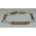 Bracelet de Noisetier et Jade de Birmanie / Fluorine verte (baroque) - Taille Femme/Ado