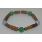 Bracelet de Noisetier et Aventurine / Calcédoine bleue - Taille Femme/Ado