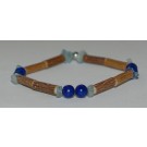 Bracelet de Noisetier et Lapis lazuli / Aigue-marine (baroque) - Taille Femme/Ado