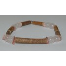 Bracelet de Noisetier et Quartz rose / Rhodochrosite (baroque) - Taille Femme/Ado