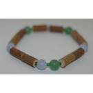 Bracelet de Noisetier et Aventurine / Calcédoine bleue - Taille Homme